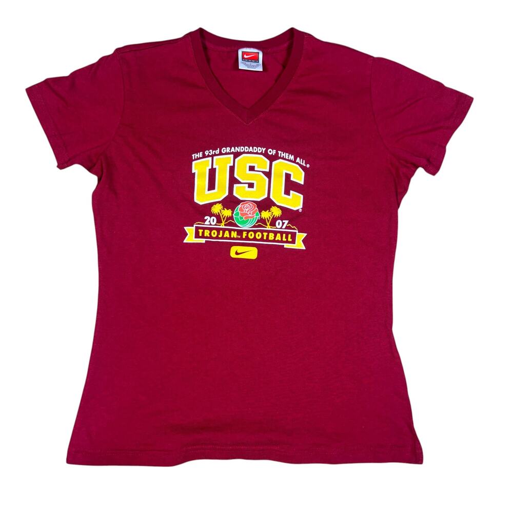 vintage y2k 2007 Nike Team USC Trojan Rose Bowl womens tshirt small 2000s sports